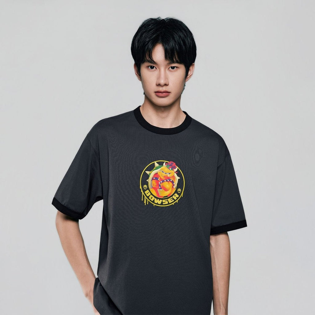 Giordano Men Relaxed Bowser Printed Cotton Tee - Premium Print Tee
