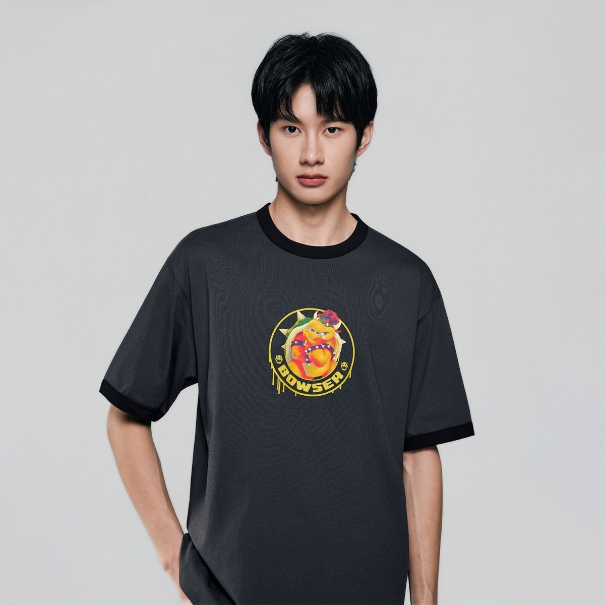 Giordano Men Relaxed Bowser Printed Cotton Tee - Premium Print Tee