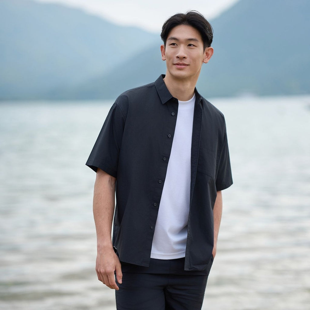 Giordano Men Relaxed Cotton Poplin Shirt - first_variant_option_2 Premium Shirts for Giordano