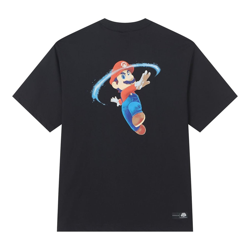 Giordano Men Relaxed Mario Back Graphic Cotton Tee - Premium Print Tee