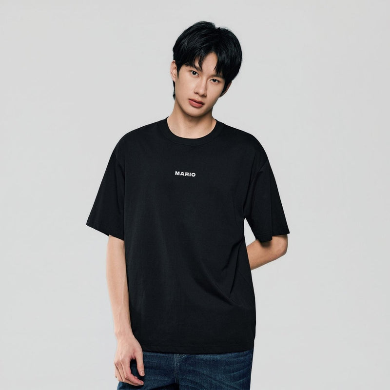 Giordano Men Relaxed Mario Back Graphic Cotton Tee - first_variant_option_2 Premium Print Tee for Giordano