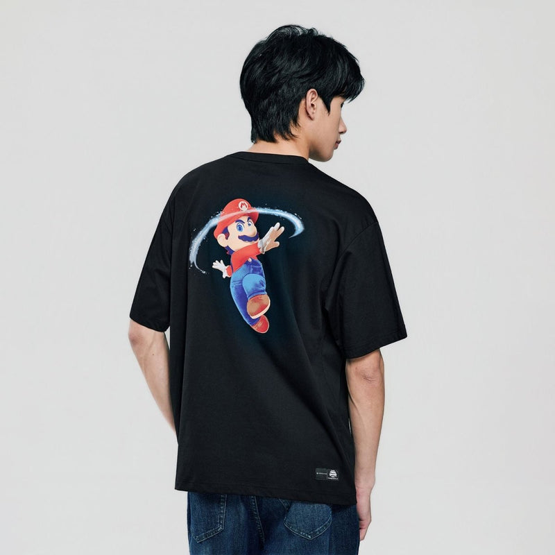 Giordano Men Relaxed Mario Back Graphic Cotton Tee - first_variant_option_2 Premium Print Tee for Giordano