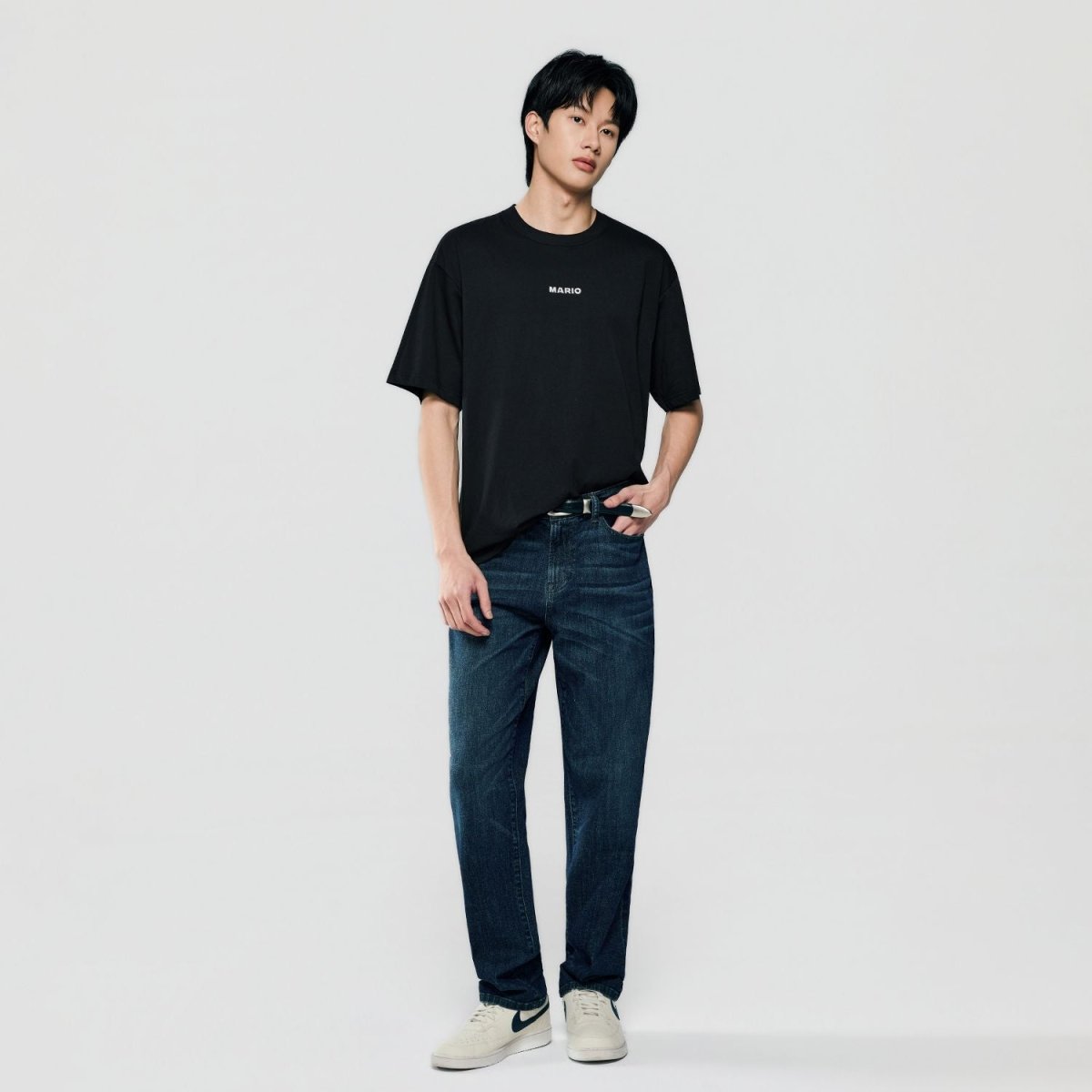 Giordano Men Relaxed Mario Back Graphic Cotton Tee - Premium Print Tee