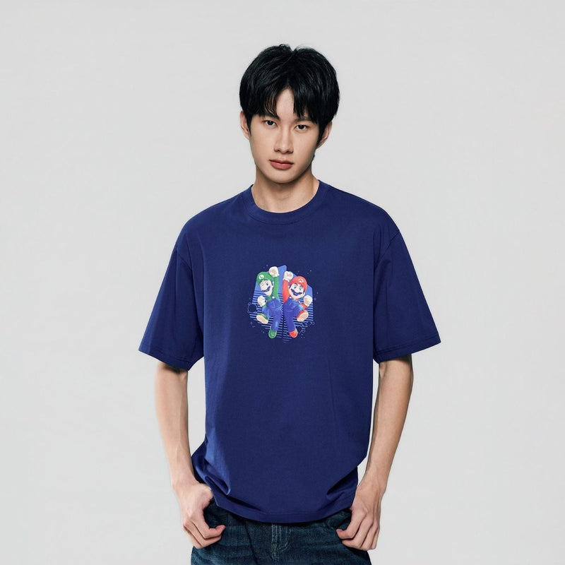 Giordano Men Relaxed Mario Bros Printed Tee - first_variant_option_2 Premium Print Tee for Giordano