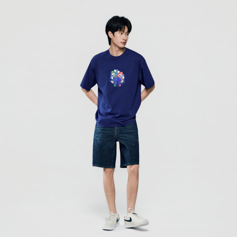 Giordano Men Relaxed Mario Bros Printed Tee - first_variant_option_2 Premium Print Tee for Giordano