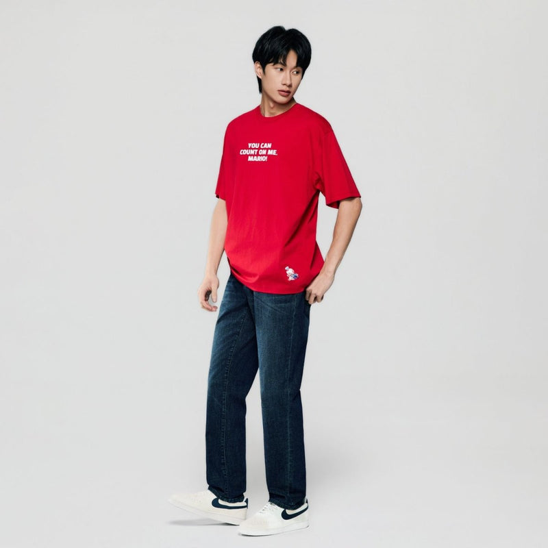 Giordano Men Relaxed Mario Quote Printed Tee - first_variant_option_2 Premium Print Tee for Giordano