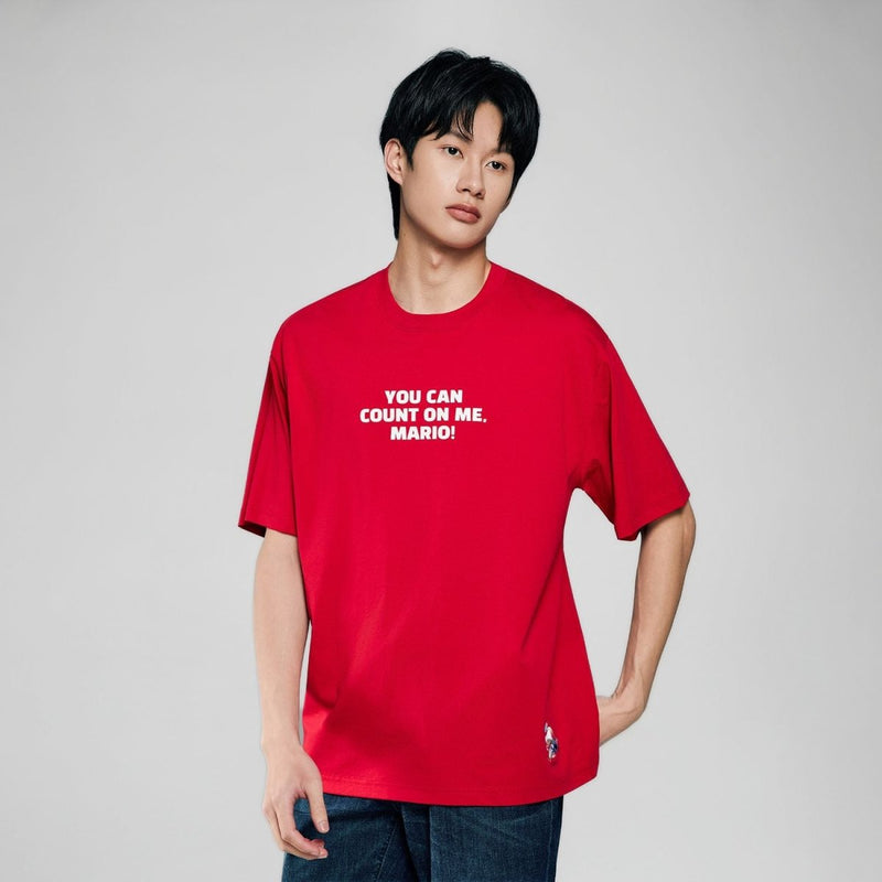 Giordano Men Relaxed Mario Quote Printed Tee - first_variant_option_2 Premium Print Tee for Giordano