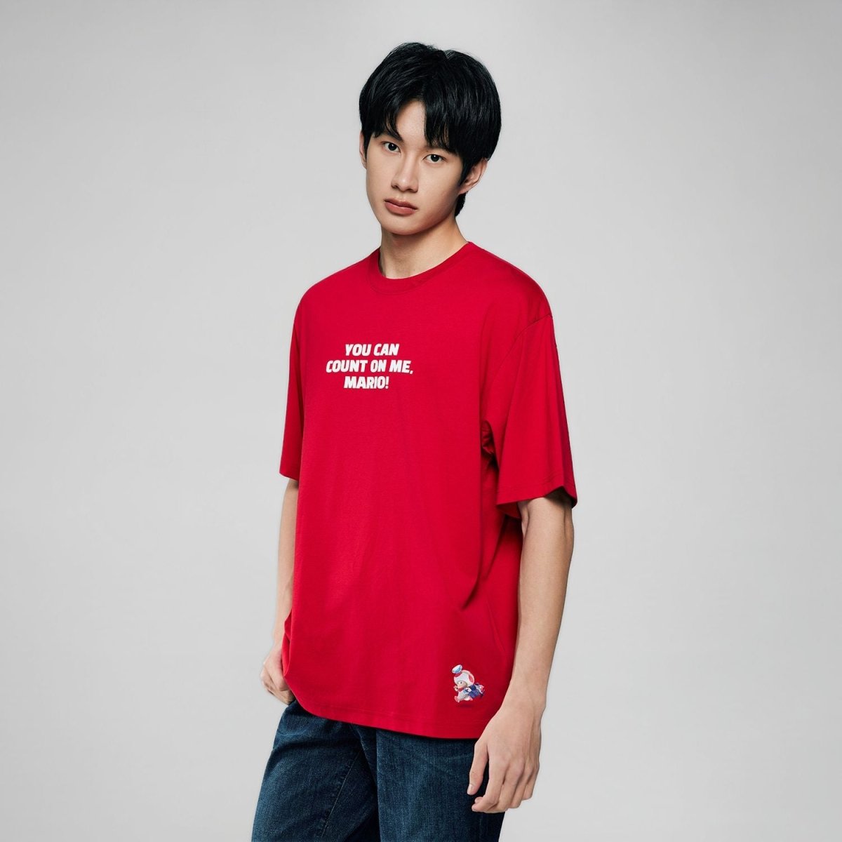 Giordano Men Relaxed Mario Quote Printed Tee - first_variant_option_2 Premium Print Tee for Giordano