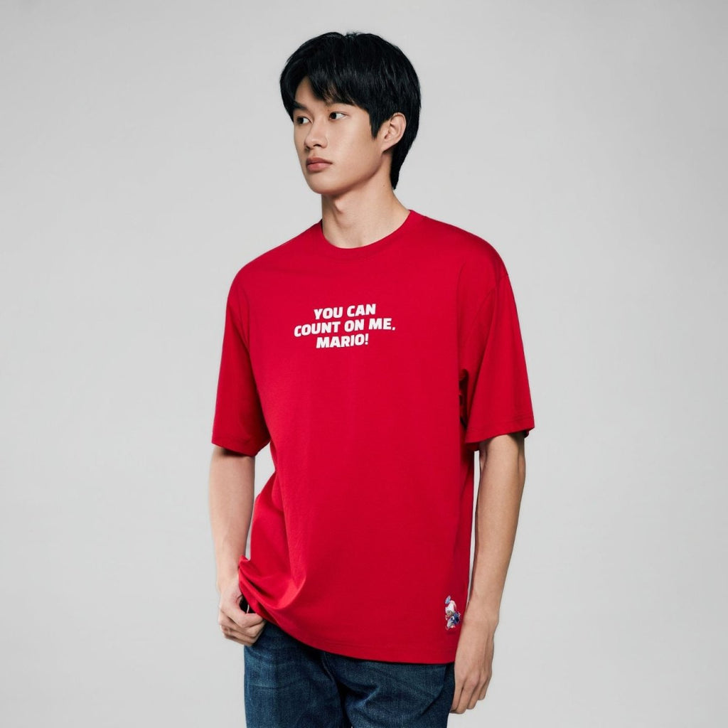 Giordano Men Relaxed Mario Quote Printed Tee - first_variant_option_2 Premium Print Tee for Giordano