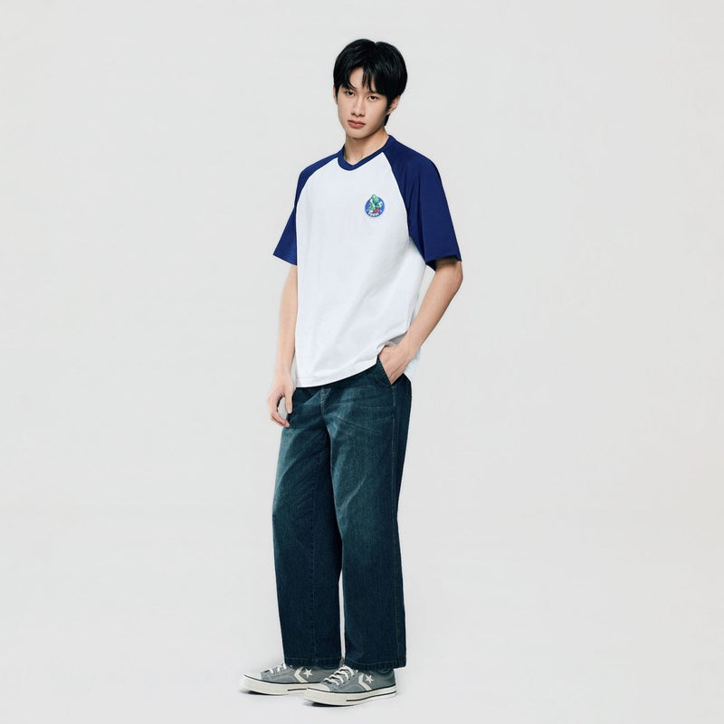 Giordano Men Relaxed Mario Raglan Printed Tee - first_variant_option_2 Premium Print Tee for Giordano