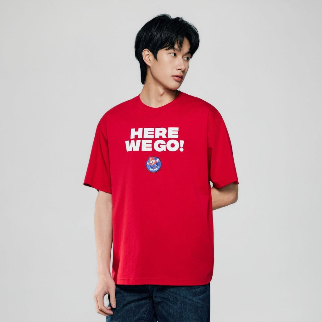 Giordano Men Relaxed Mario Slogan Printed Tee - Premium Print Tee