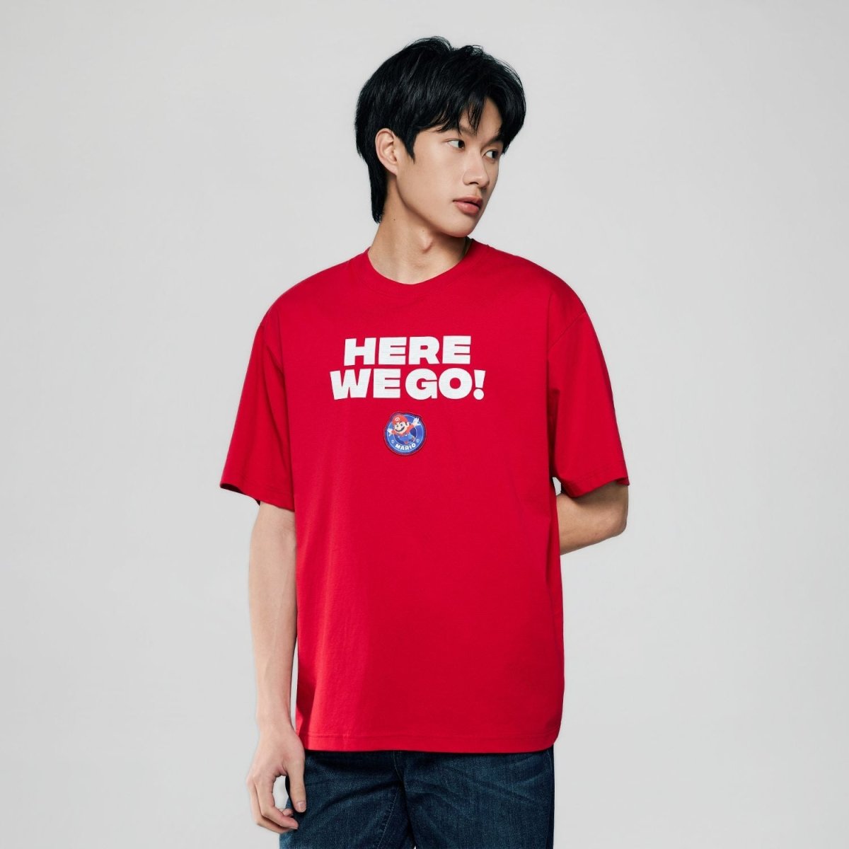 Giordano Men Relaxed Mario Slogan Printed Tee - Premium Print Tee