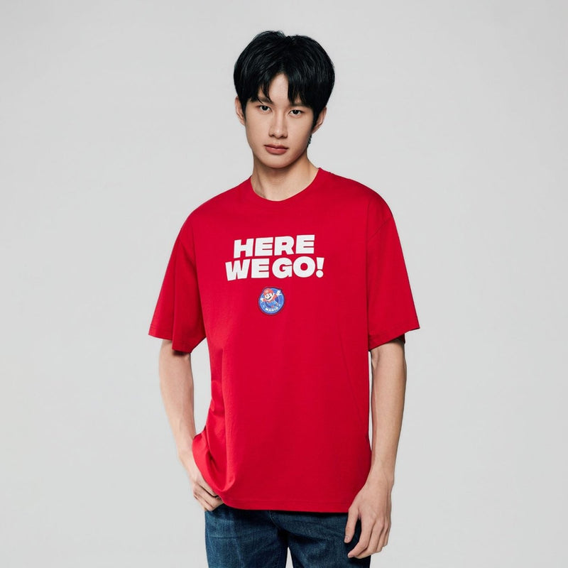 Giordano Men Relaxed Mario Slogan Printed Tee - first_variant_option_2 Premium Print Tee for Giordano