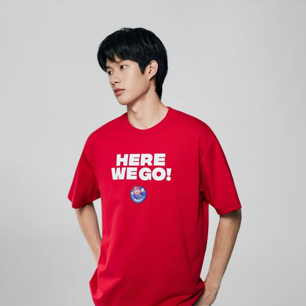 Giordano Men Relaxed Mario Slogan Printed Tee - Premium Print Tee