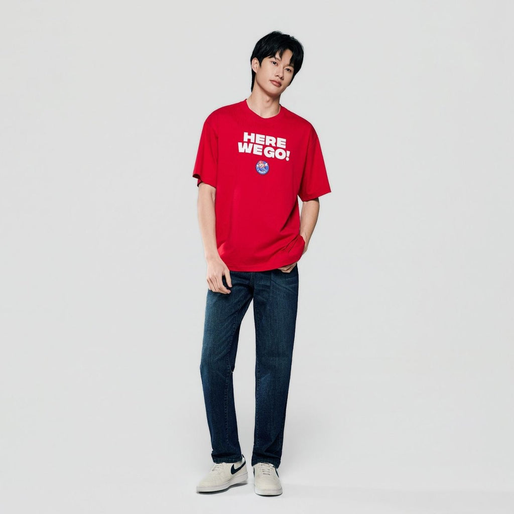 Giordano Men Relaxed Mario Slogan Printed Tee - Premium Print Tee