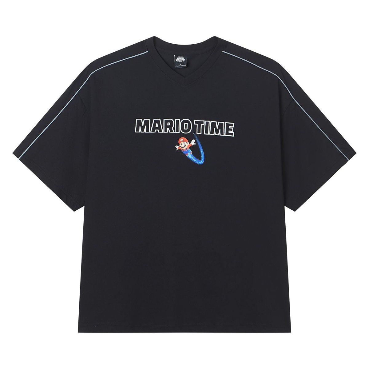 Giordano Men Relaxed Mario Time Contrast Piping Tee - Premium Print Tee