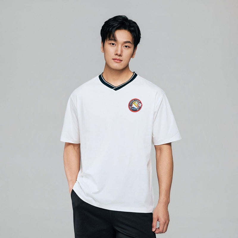 Giordano Men Relaxed Minions V - Neck World Cup Tee - first_variant_option_2 Premium Print Tee for Giordano