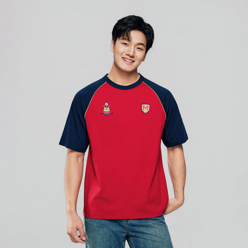 Giordano Men Relaxed Minions World Cup Raglan Jersey Tee - first_variant_option_2 Premium Print Tee for Giordano