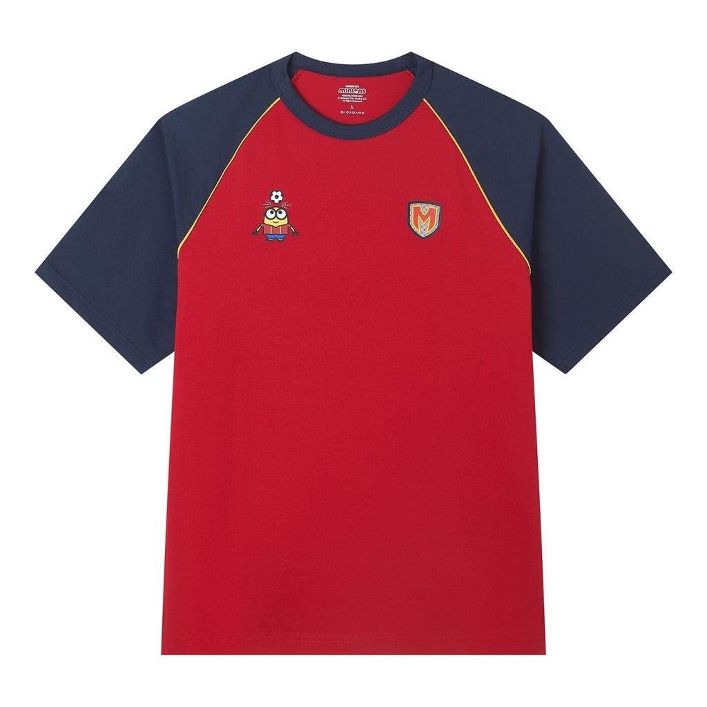 Giordano Men Relaxed Minions World Cup Raglan Jersey Tee - first_variant_option_2 Premium Print Tee for Giordano