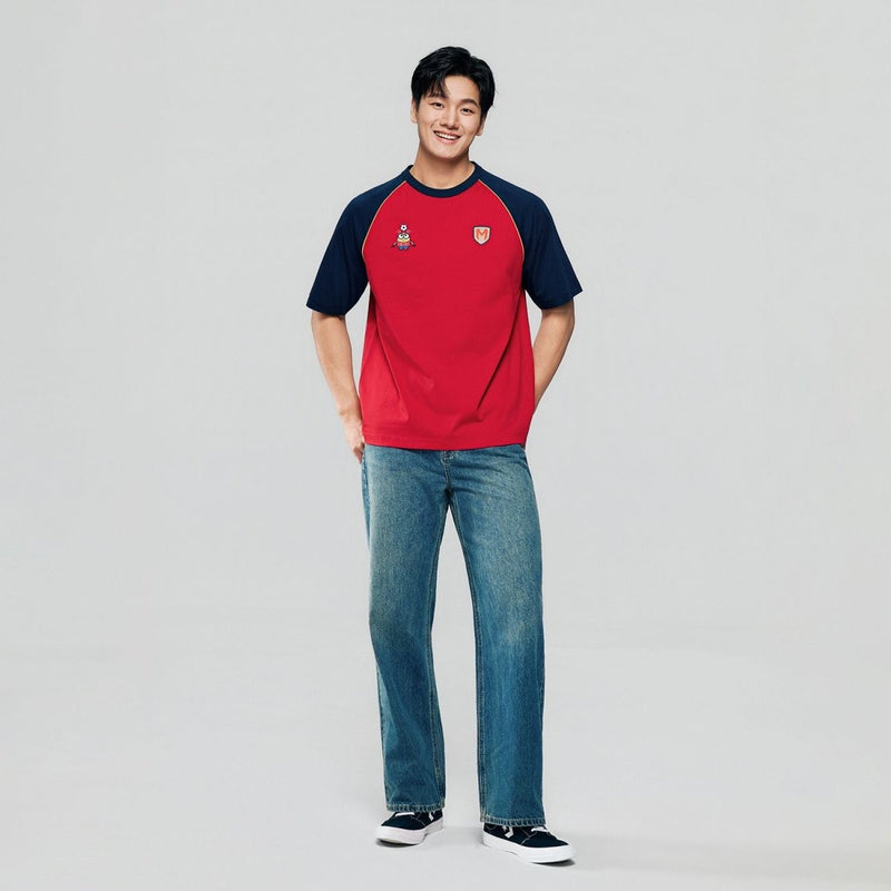 Giordano Men Relaxed Minions World Cup Raglan Jersey Tee - first_variant_option_2 Premium Print Tee for Giordano