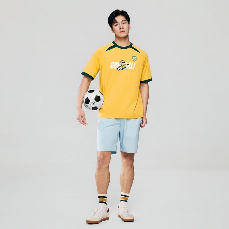 Giordano Men Relaxed Minions World Cup Raglan Sleeve Tee - first_variant_option_2 Premium Print Tee for Giordano