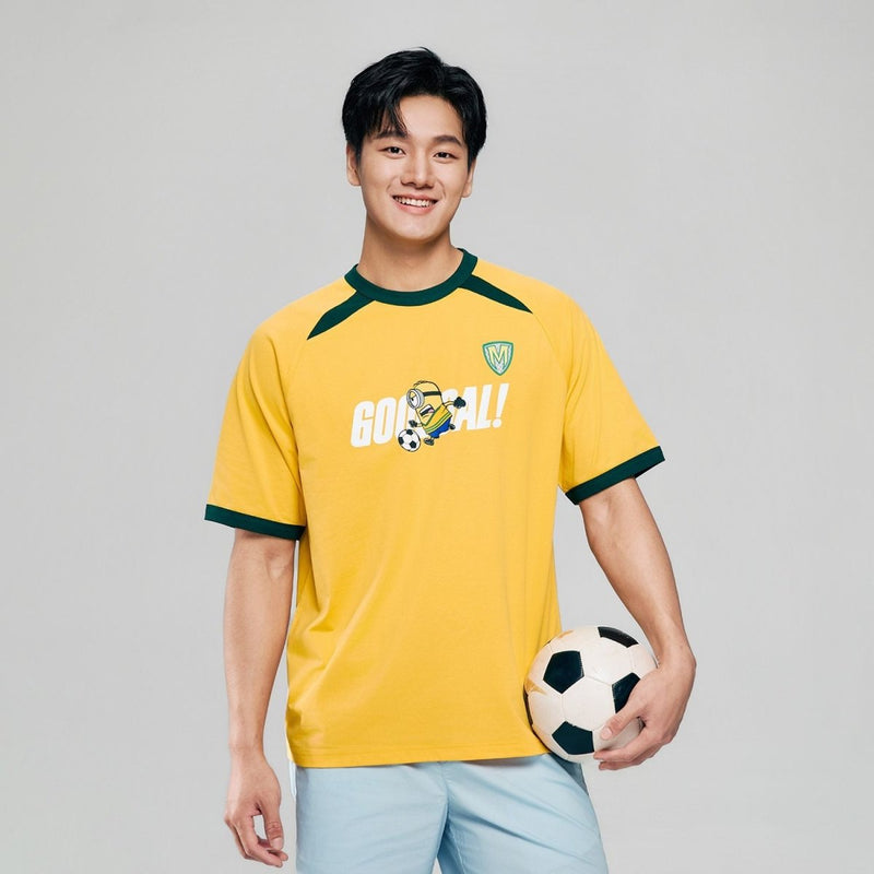 Giordano Men Relaxed Minions World Cup Raglan Sleeve Tee - first_variant_option_2 Premium Print Tee for Giordano