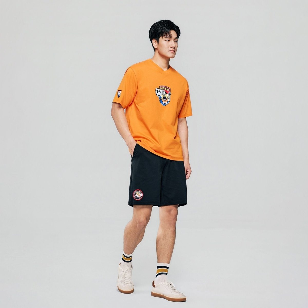 Giordano Men Relaxed Minions World Cup Soccer Badge Tee - Premium Print Tee