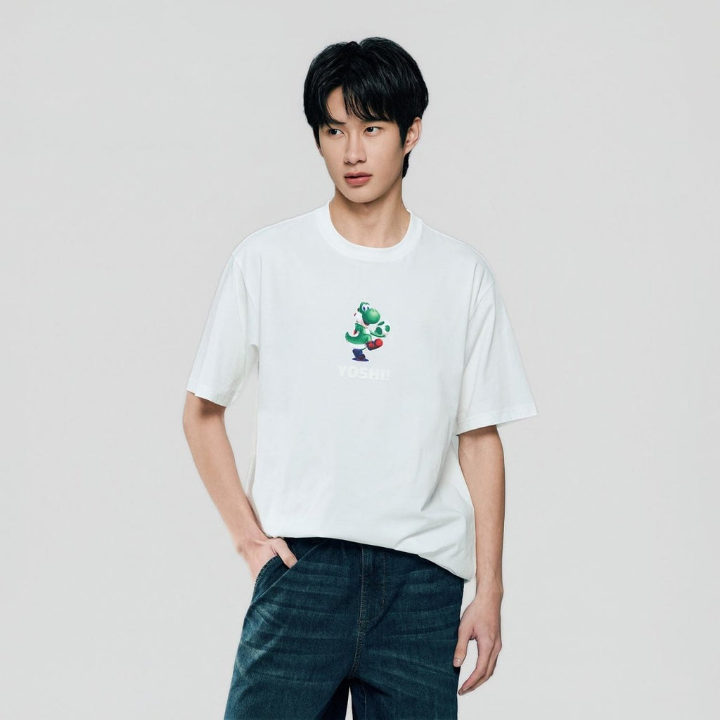 Giordano Men Relaxed Yoshi Printed Cotton Tee - Premium Print Tee