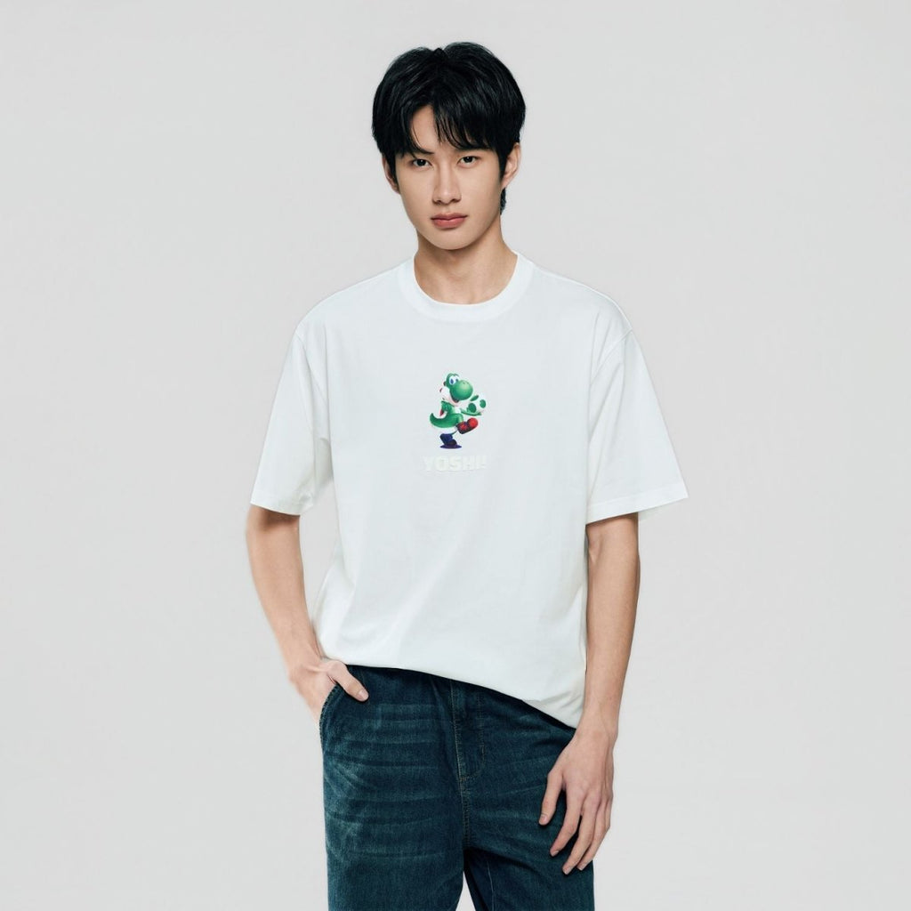 Giordano Men Relaxed Yoshi Printed Cotton Tee - Premium Print Tee