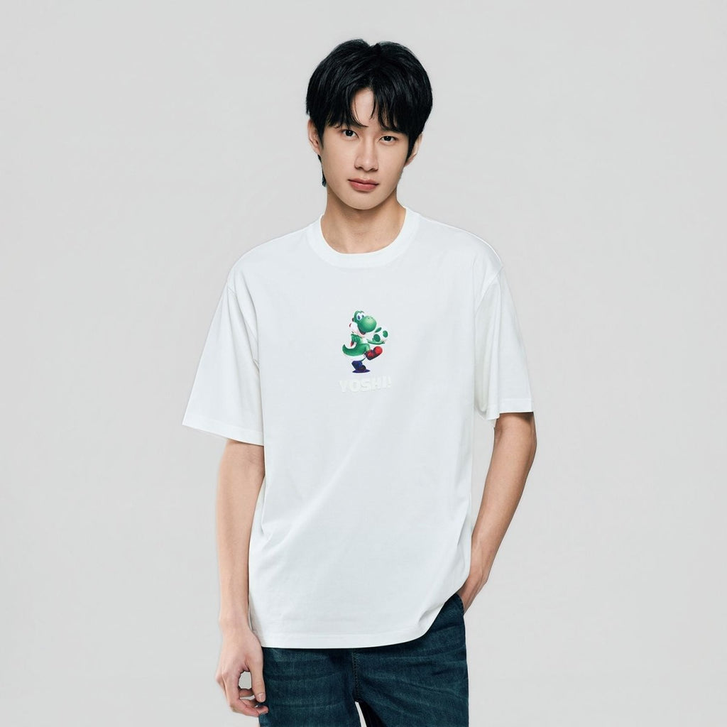 Giordano Men Relaxed Yoshi Printed Cotton Tee - Premium Print Tee