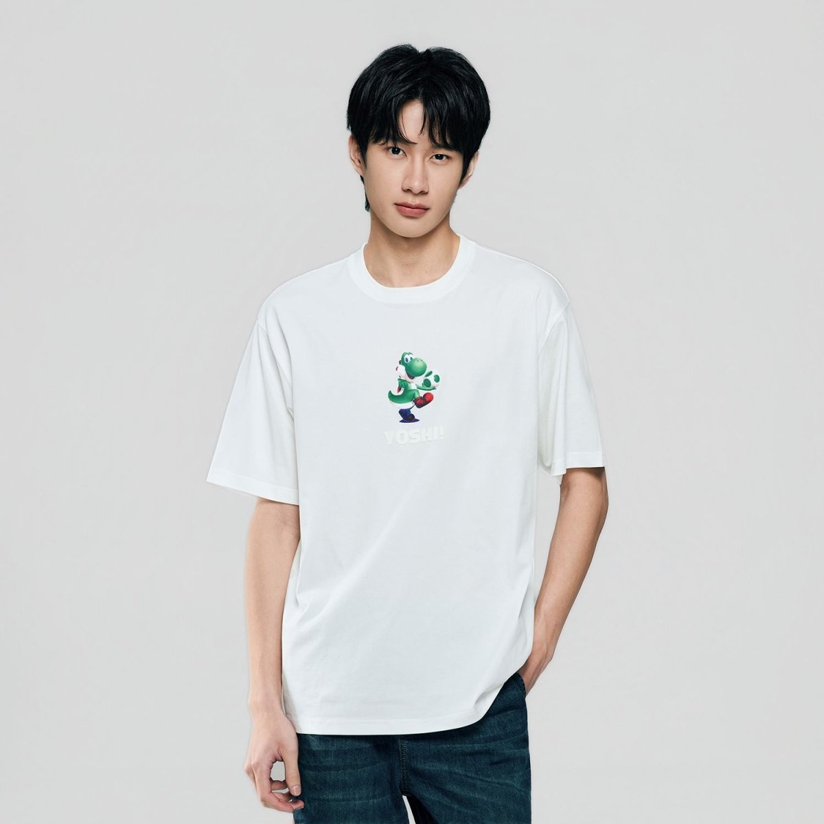 Giordano Men Relaxed Yoshi Printed Cotton Tee - Premium Print Tee