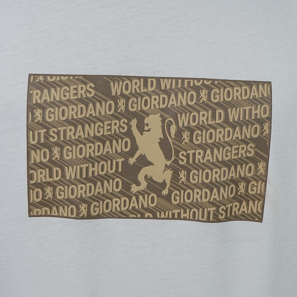 Giordano Men Slim Branding Graphic Cotton Tee - Premium Print Tee