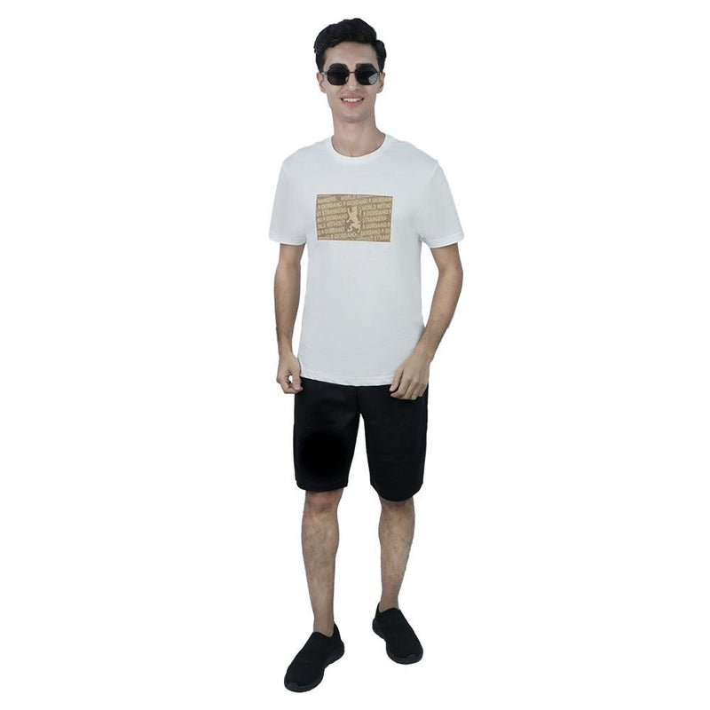 Giordano Men Slim Branding Graphic Cotton Tee - Premium Print Tee
