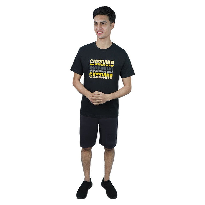 Giordano Men Slim Branding Logo Graphic Cotton Tee - Premium Print Tee