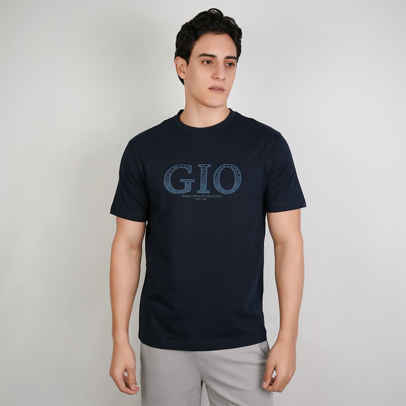 Giordano Men Slim Cotton Graphic Crew Neck Tee - Premium Print Tee