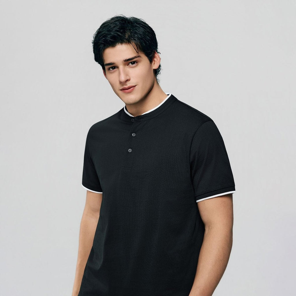 Giordano Men Slim Cotton Henley Graphic Tee - first_variant_option_2 Premium Tee for Giordano
