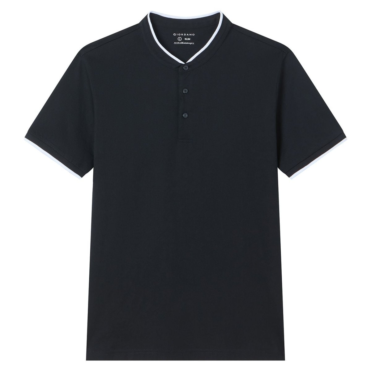 Giordano Men Slim Cotton Henley Graphic Tee - first_variant_option_2 Premium Tee for Giordano