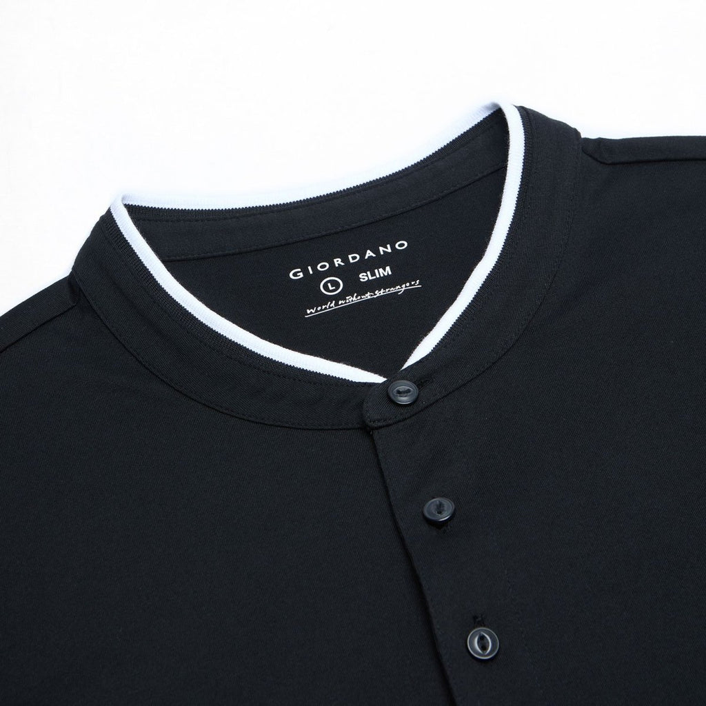 Giordano Men Slim Cotton Henley Graphic Tee - first_variant_option_2 Premium Tee for Giordano