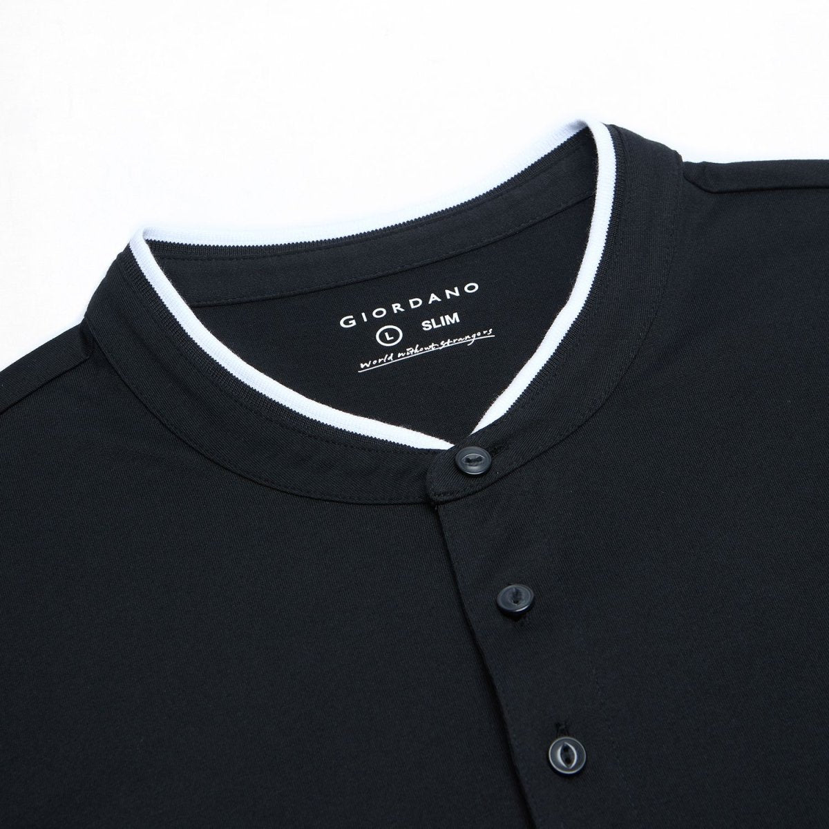 Giordano Men Slim Cotton Henley Graphic Tee - first_variant_option_2 Premium Tee for Giordano
