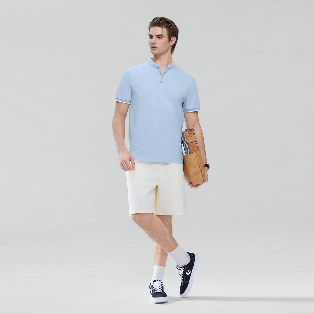 Giordano Men Slim Cotton Henley Graphic Tee - first_variant_option_2 Premium Tee for Giordano