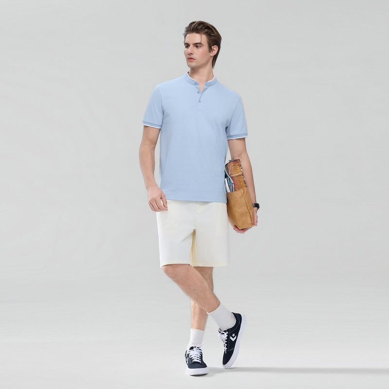 Giordano Men Slim Cotton Henley Graphic Tee - first_variant_option_2 Premium Tee for Giordano