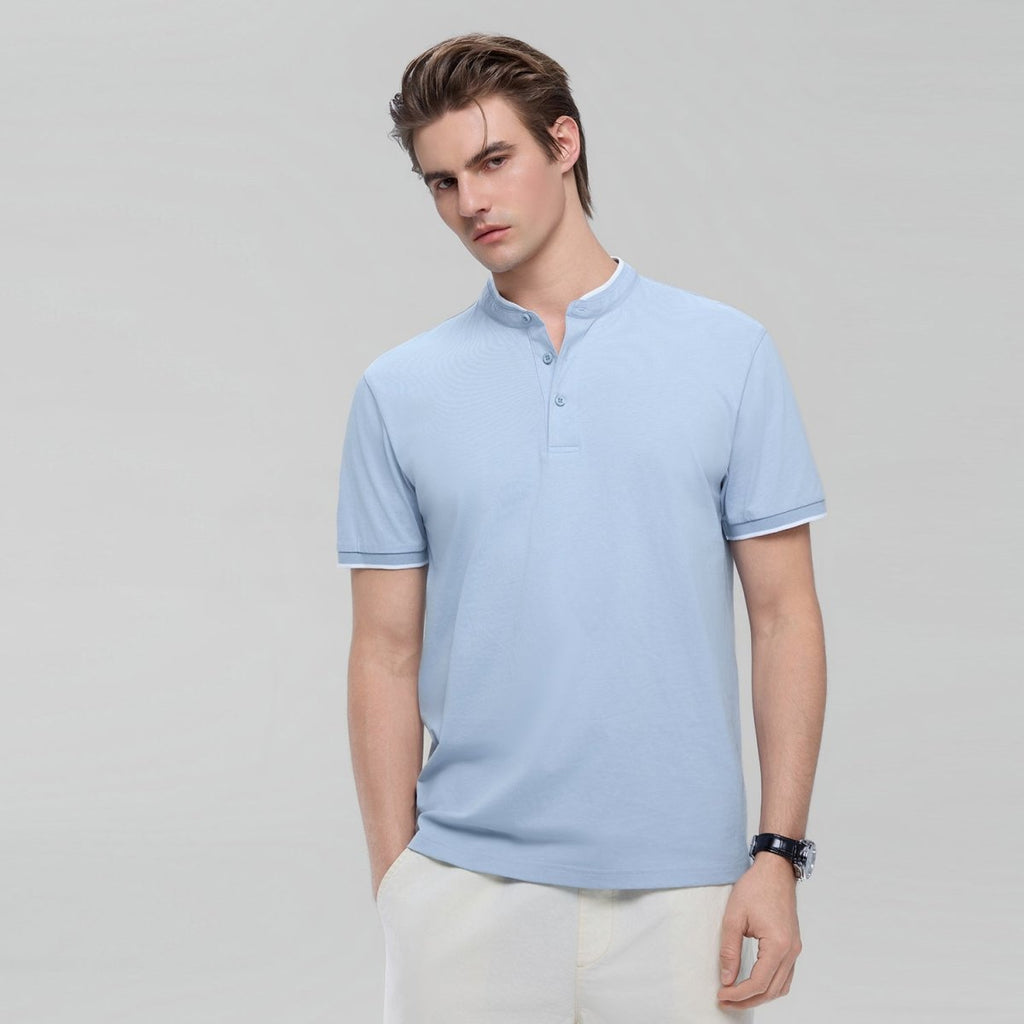 Giordano Men Slim Cotton Henley Graphic Tee - first_variant_option_2 Premium Tee for Giordano