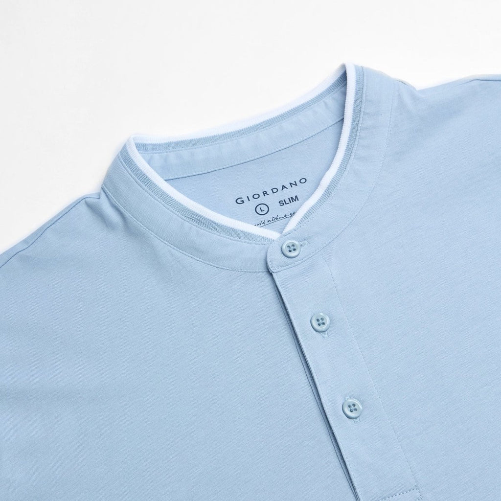 Giordano Men Slim Cotton Henley Graphic Tee - first_variant_option_2 Premium Tee for Giordano