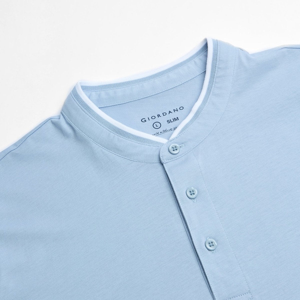 Giordano Men Slim Cotton Henley Graphic Tee - first_variant_option_2 Premium Tee for Giordano