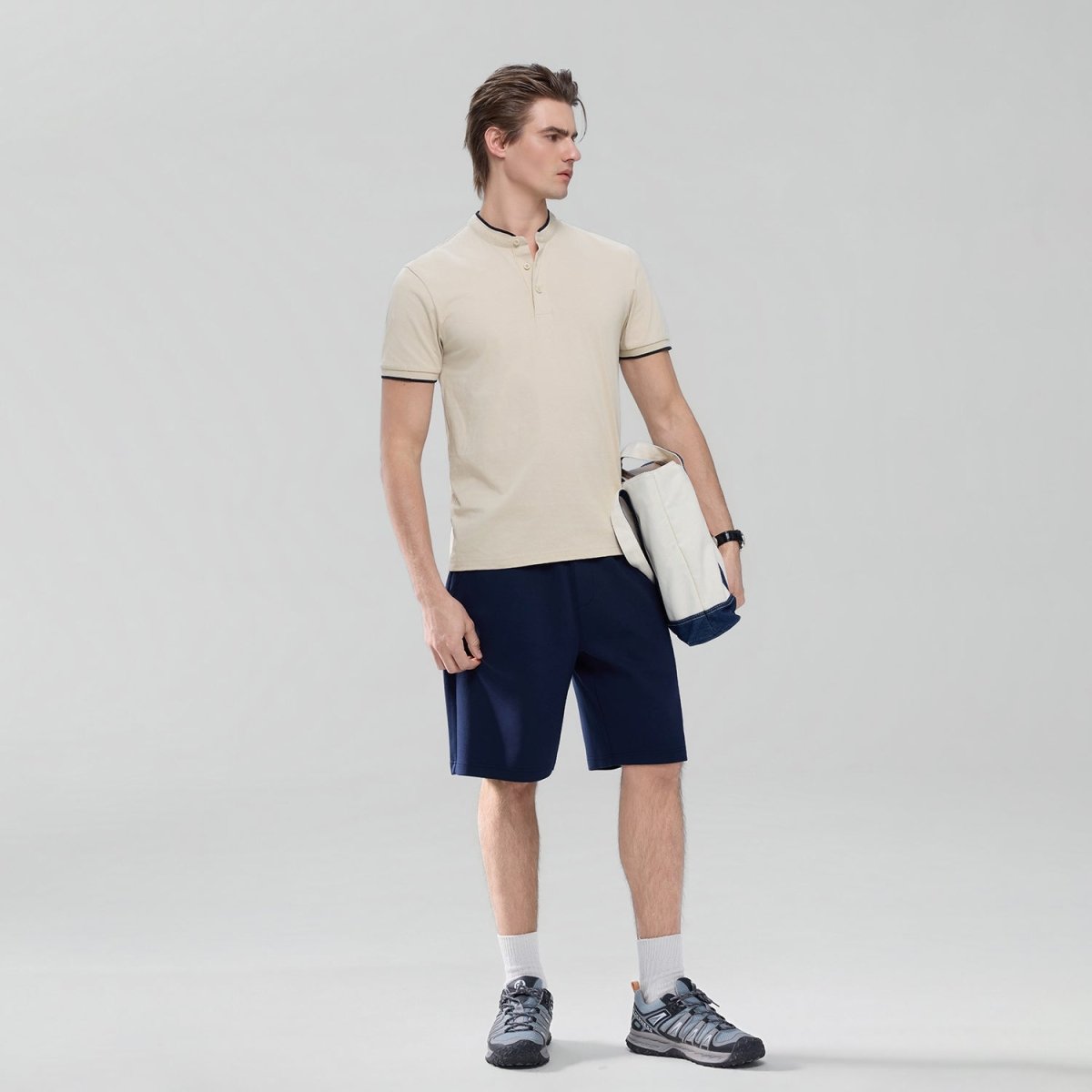 Giordano Men Slim Cotton Henley Graphic Tee - first_variant_option_2 Premium Tee for Giordano