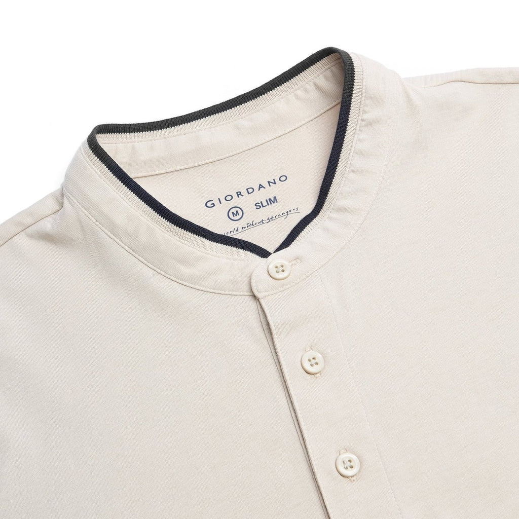 Giordano Men Slim Cotton Henley Graphic Tee - first_variant_option_2 Premium Tee for Giordano