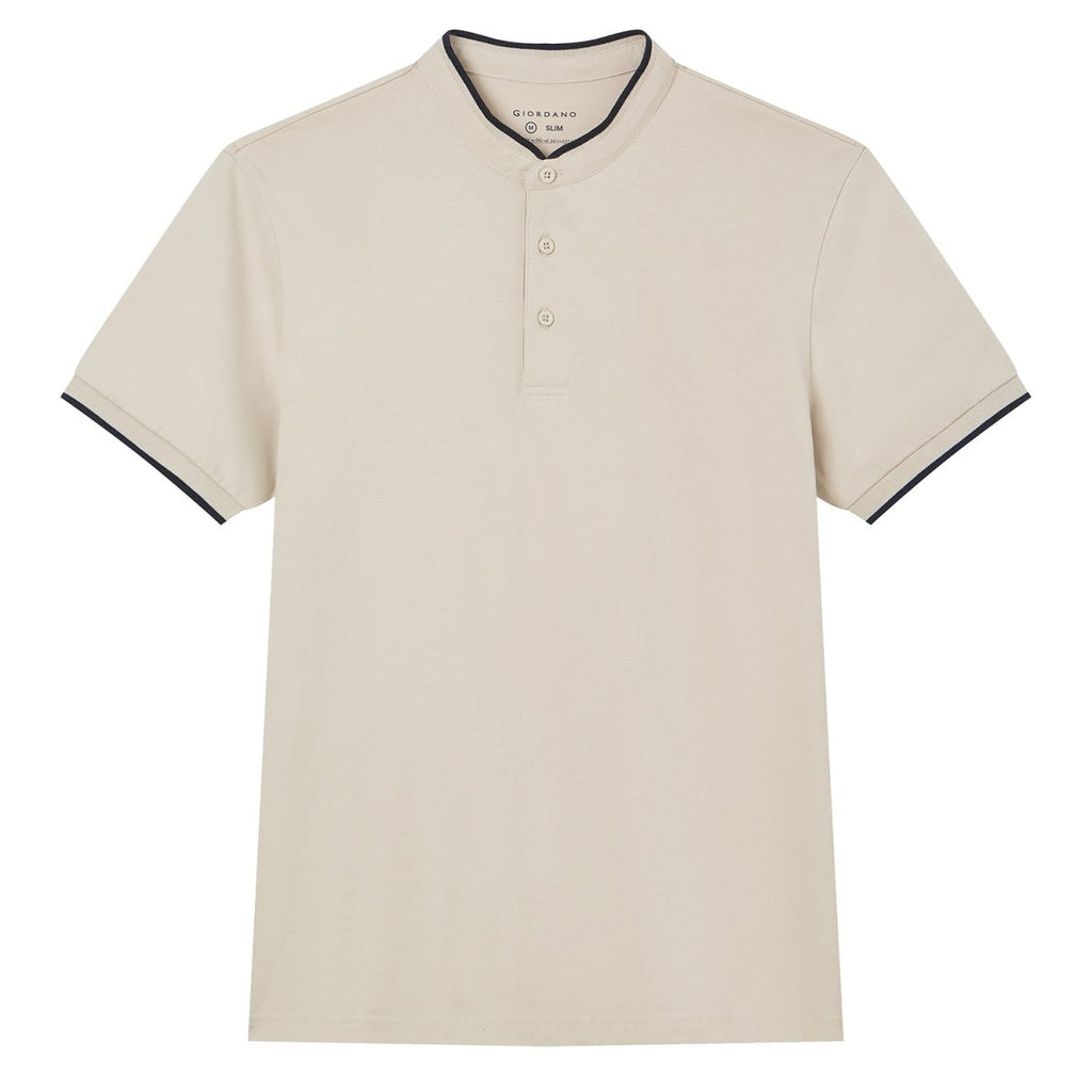 Giordano Men Slim Cotton Henley Graphic Tee - first_variant_option_2 Premium Tee for Giordano