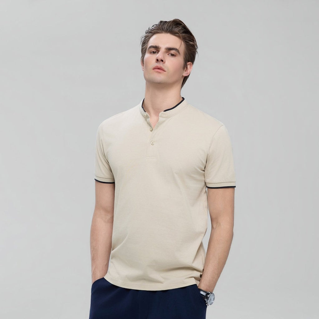 Giordano Men Slim Cotton Henley Graphic Tee - first_variant_option_2 Premium Tee for Giordano