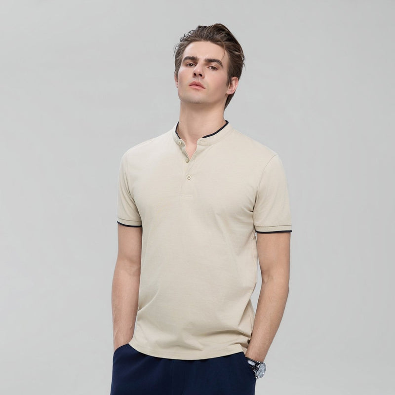 Giordano Men Slim Cotton Henley Graphic Tee - first_variant_option_2 Premium Tee for Giordano