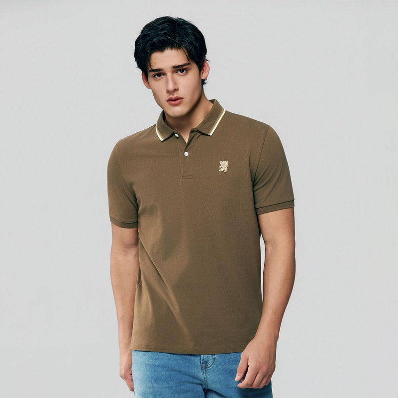 Giordano Men Slim Cotton Lycra Embroidered Polo - Premium Polo